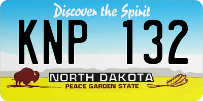 ND license plate KNP132