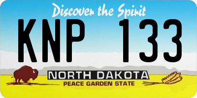 ND license plate KNP133