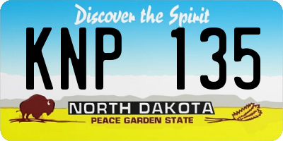 ND license plate KNP135