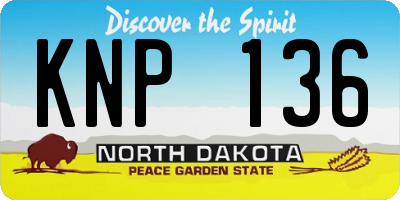 ND license plate KNP136
