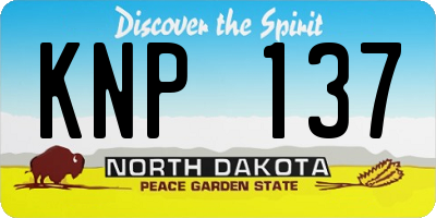 ND license plate KNP137