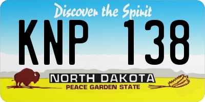 ND license plate KNP138