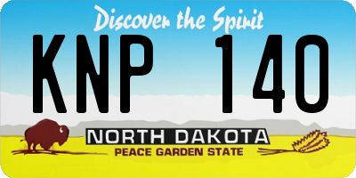 ND license plate KNP140