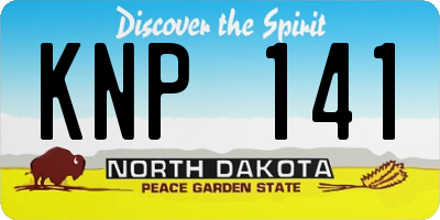 ND license plate KNP141