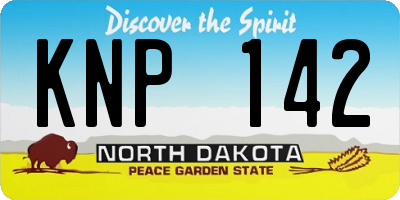 ND license plate KNP142