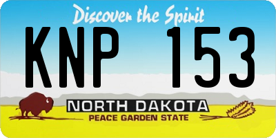 ND license plate KNP153