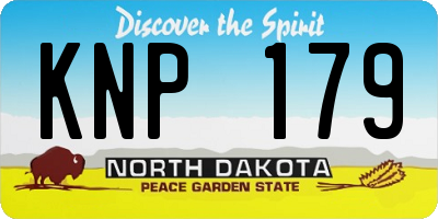 ND license plate KNP179