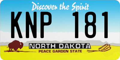 ND license plate KNP181
