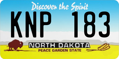 ND license plate KNP183