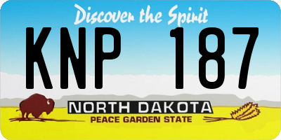 ND license plate KNP187