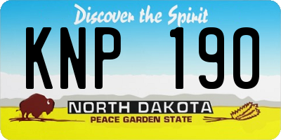 ND license plate KNP190