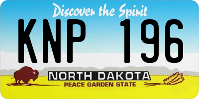 ND license plate KNP196