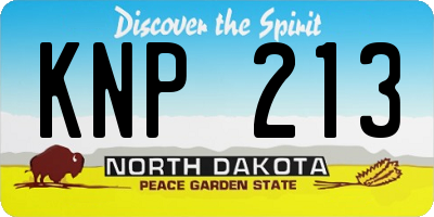 ND license plate KNP213