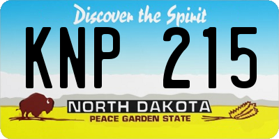 ND license plate KNP215