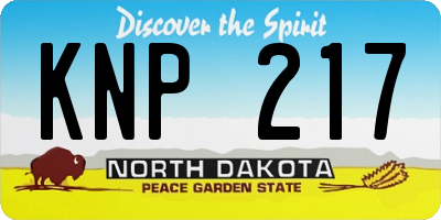 ND license plate KNP217