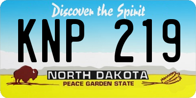 ND license plate KNP219