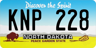 ND license plate KNP228
