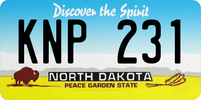 ND license plate KNP231