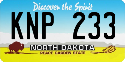 ND license plate KNP233