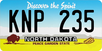 ND license plate KNP235