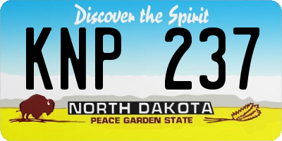 ND license plate KNP237