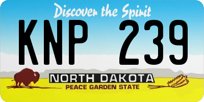 ND license plate KNP239