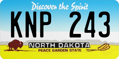 ND license plate KNP243