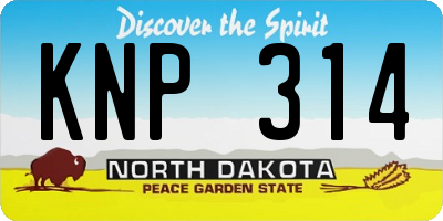 ND license plate KNP314