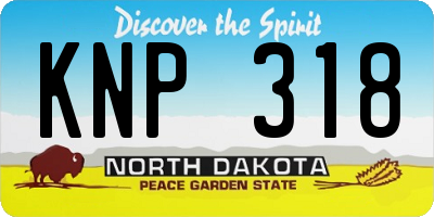 ND license plate KNP318