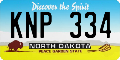 ND license plate KNP334