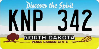 ND license plate KNP342