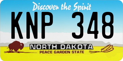 ND license plate KNP348