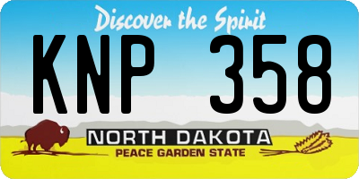 ND license plate KNP358