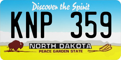 ND license plate KNP359