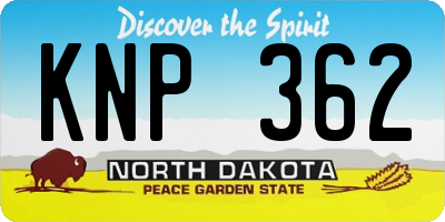 ND license plate KNP362