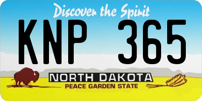 ND license plate KNP365