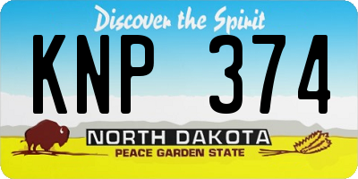 ND license plate KNP374
