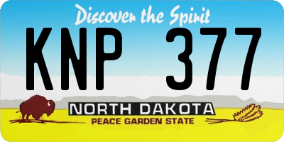 ND license plate KNP377