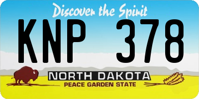 ND license plate KNP378