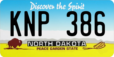 ND license plate KNP386