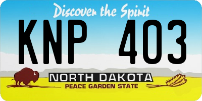 ND license plate KNP403