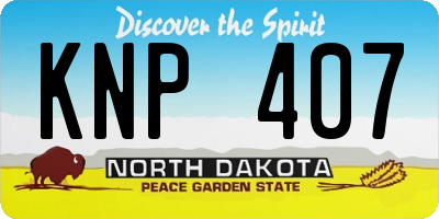 ND license plate KNP407