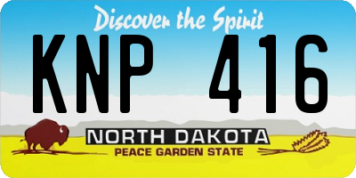 ND license plate KNP416