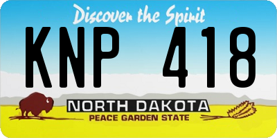 ND license plate KNP418