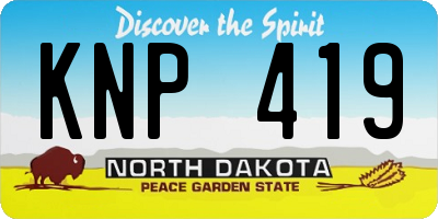 ND license plate KNP419