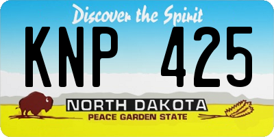ND license plate KNP425