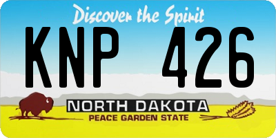ND license plate KNP426