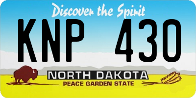 ND license plate KNP430
