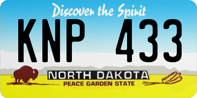 ND license plate KNP433