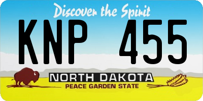 ND license plate KNP455